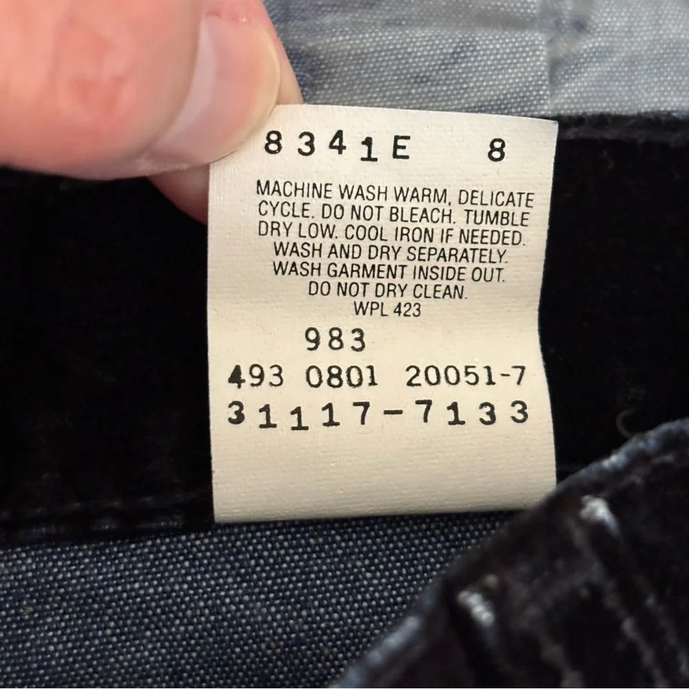 Vtg Levis Jeans Toddler Girl 5 Black‎ 517 Velvet Flare Red Tab Zip Fly Cotton